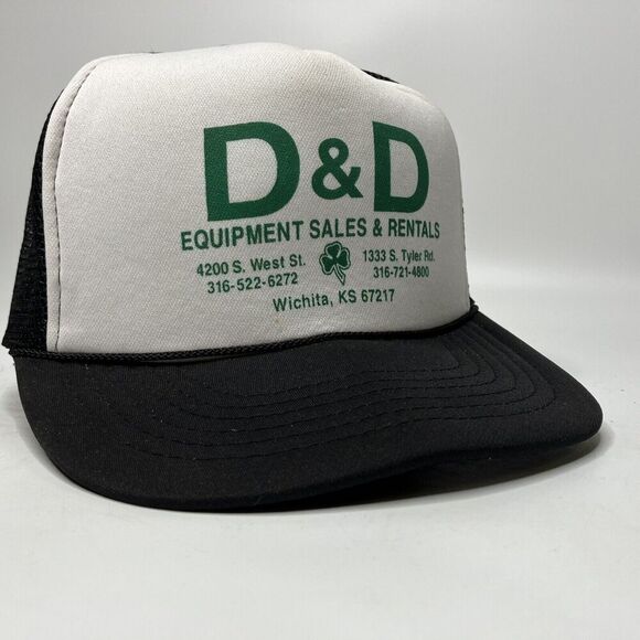 D&D Equipment Sales Wichita Kansas Mesh Snapback VTG Trucker Rope Farmer Hat - Picture 1 of 10